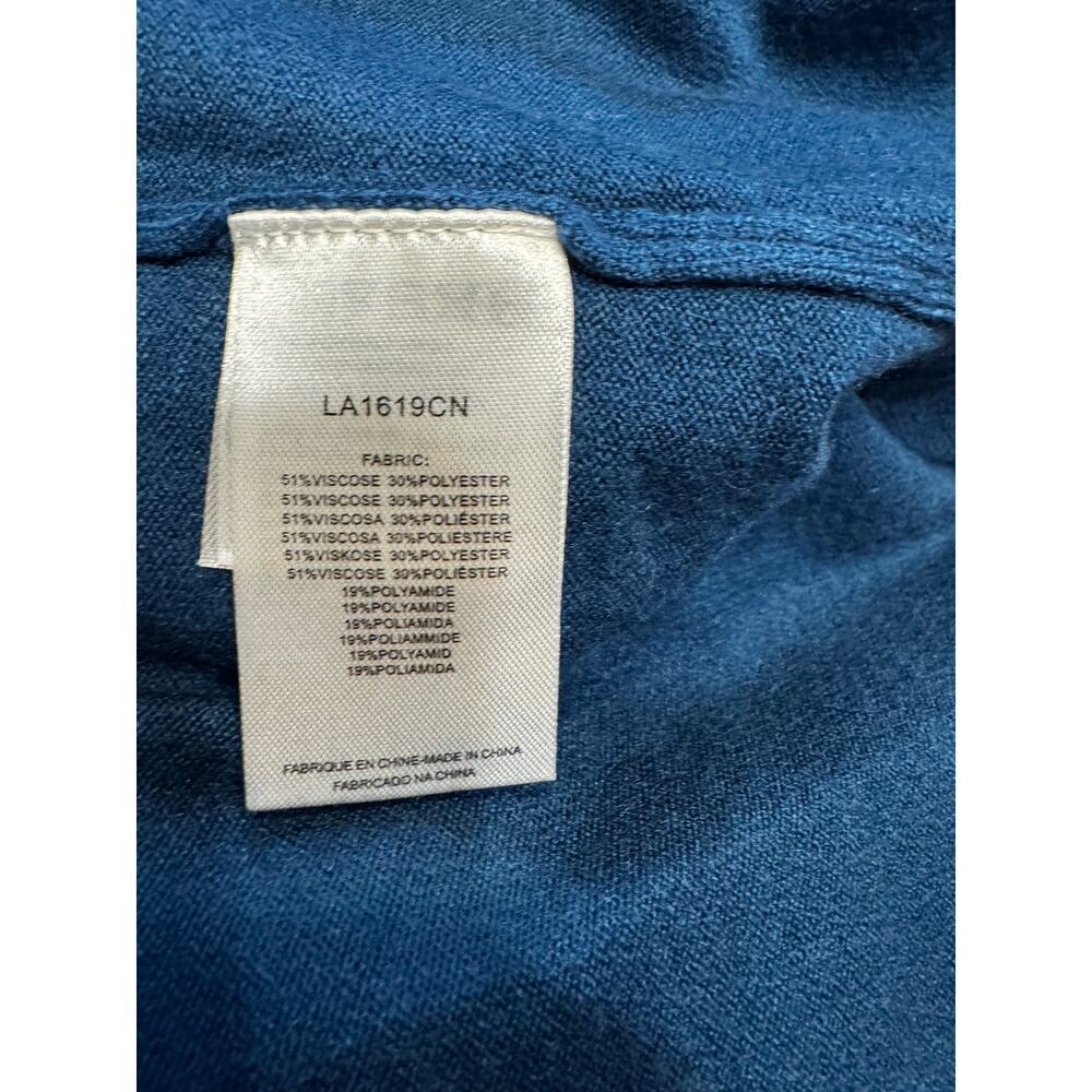 Molly Bracken Mock Neck Keyhole Button Detail Knit Sweater Blue Size Small - Picture 6 of 6